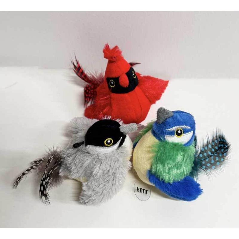 Cat Toy Simulation Plush Bird Squeaky Interactive Cat Teaser Toy