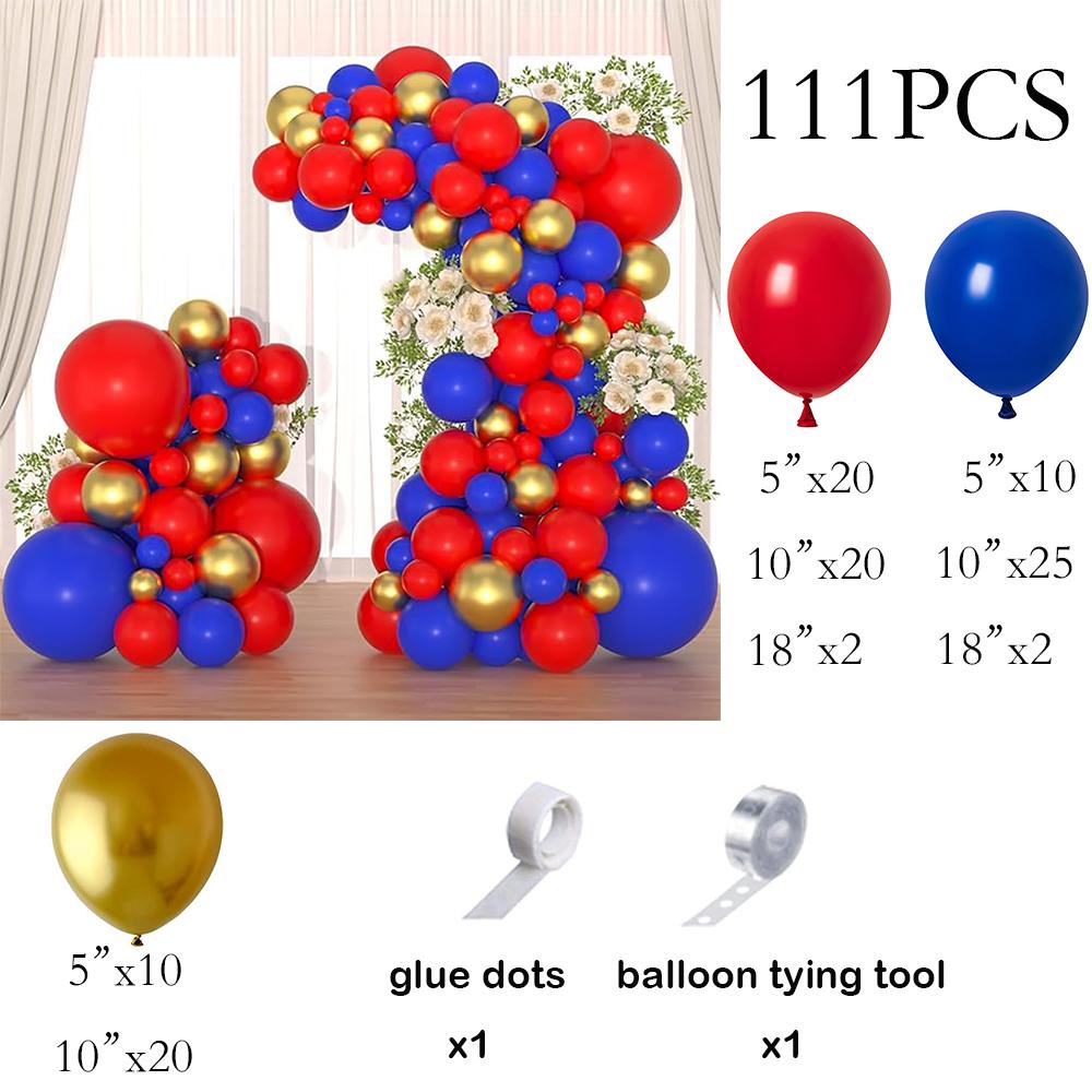 

Red Blue Theme Balloons Garland Red Royal Blue Gold Balloon Arch Kit Graduation Wedding Anniversary Retirement Party Decoration AS Picture