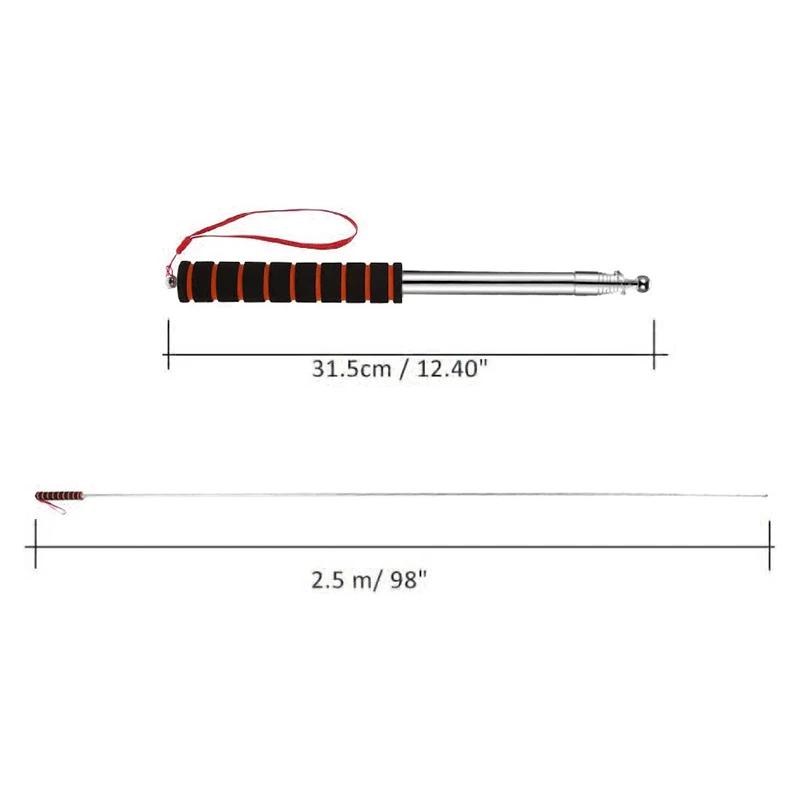 Guide Flagpole 2.5m Telescopic Flagpole Stainless Steel Flagpole Teaching Whip Outdoor Flagpole