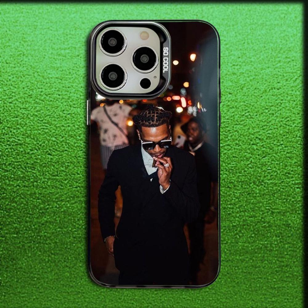 Rapper L-Lil Baby Phone Case For iPhone 16,15,14,13,12,11,Mini,Pro,MAX Gray Matte Silicone Black Cover