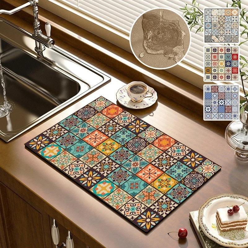 Waterproof Washing Machine Dust Cover Oven Microwave Fridge Top Protector Mat Coffee Drain Pad Table Placemat Cup Absorbent Mat