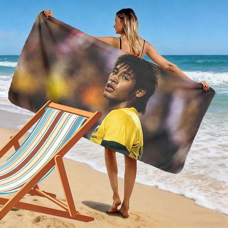 Neymar Print Beach Towel, Large Soft Quick Dry Towel for Beach Camping Swimming