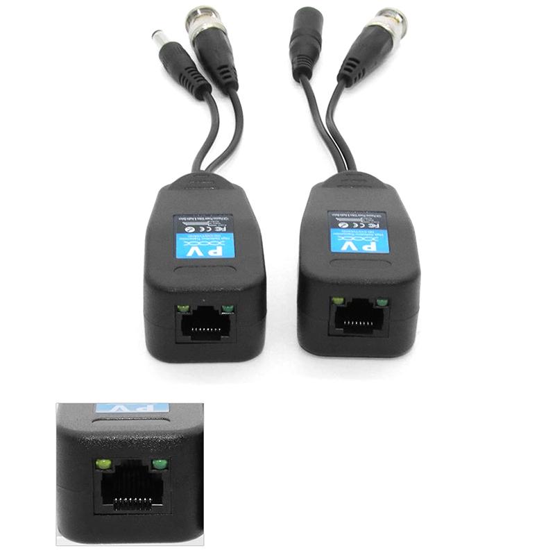 

Пасивний CCTV Coax BNC Power Video Balun Transceiver Конектори до RJ45 BNC Male Для CCTV Відеокамери