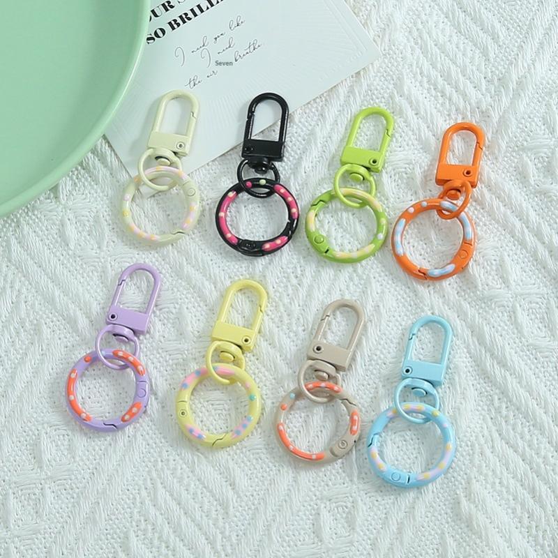 5/10/20Pcs Keyring Lobster Clasp Spring Buckle With Buckle Colored Keychains For Diy Jewelry Making Key Ring Hooks Bags Buckle