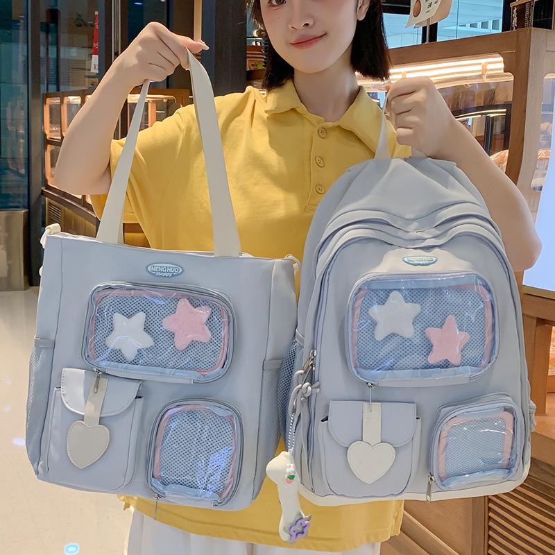 Children's Schoolbags Elementary School Girls Junior High School College Students Two Piece Set Large Capacity Backpacks