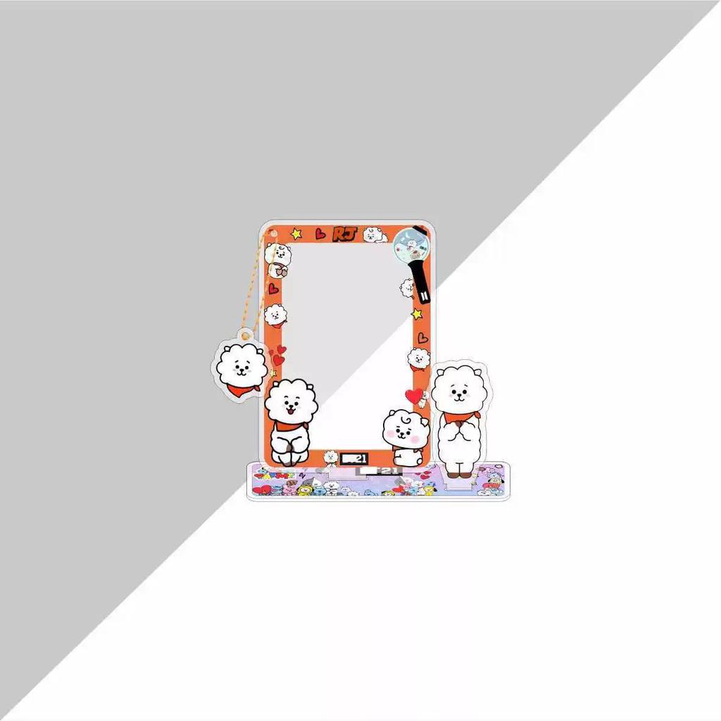 Bt21 Cartoon Card Insertion Frame, Small Card Storage Pendant, Standing Desktop Decoration, Star Periphery