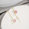 Asymmetrical Cherry Blossom Tassel Earrings