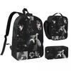 The Gazette Backpack Student BookBag School Bag Shoulder Bags 3ps Insulated Lunch Bag Pencil Case