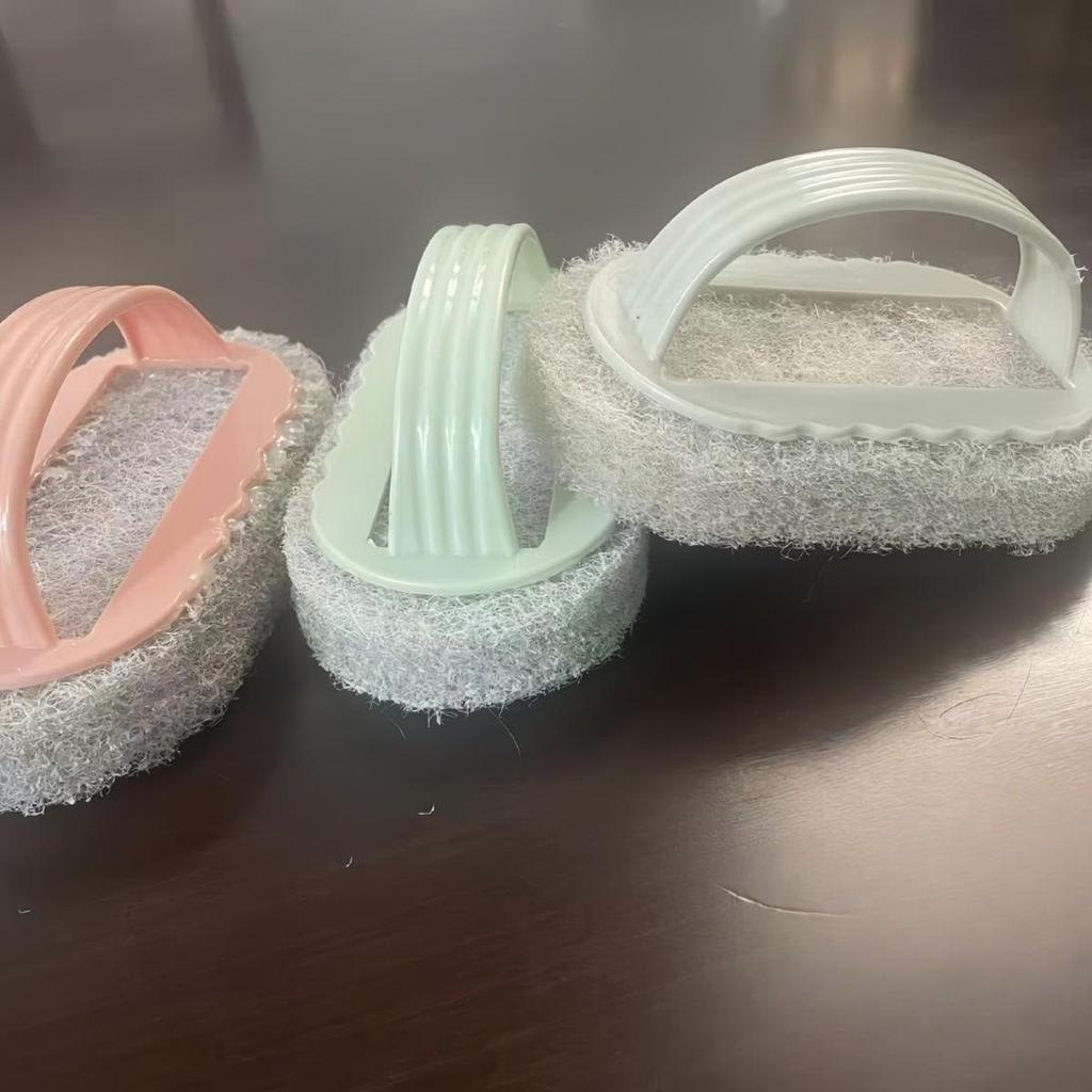 Bathroom & Kitchen Scouring Pad - Tile, Glass, Washbasin, Stove, and Pot Cleaning Brush for Stain Removal