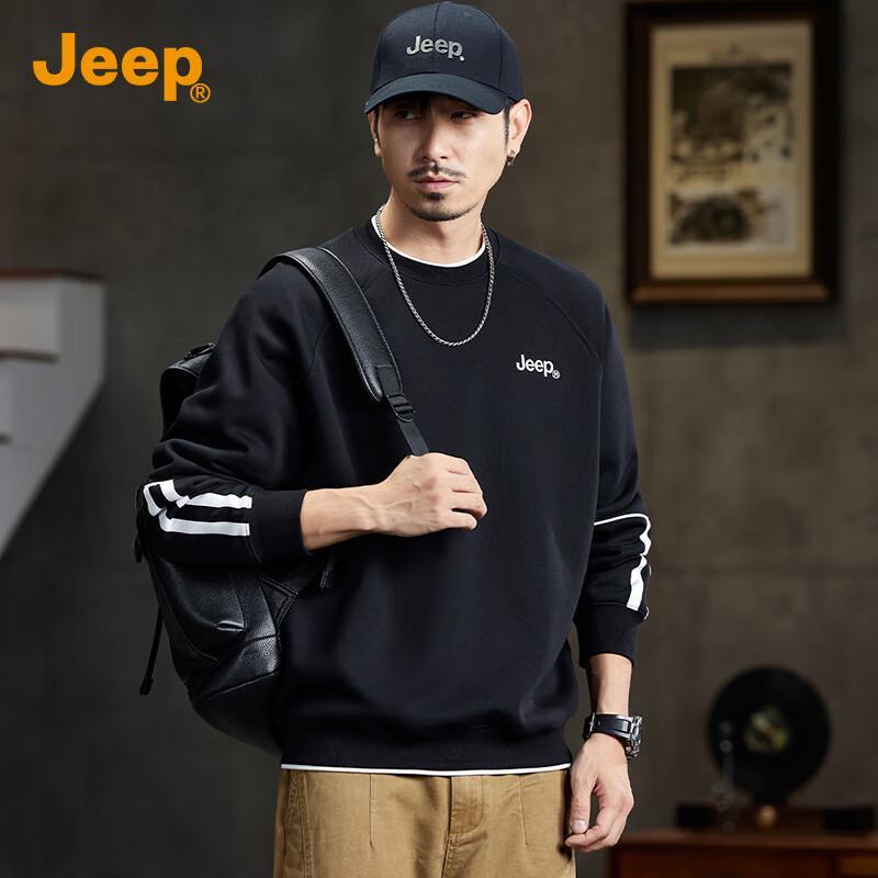 JEEP Men's Casual Embroidered Logo Sweatshirt