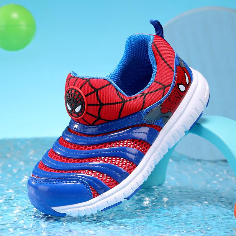 Mesh Caterpillar Boys Shoes 2025 New Baby Spider-man Children's Mesh Shoes Girls Breathable Soft-soled Trendy Shoes