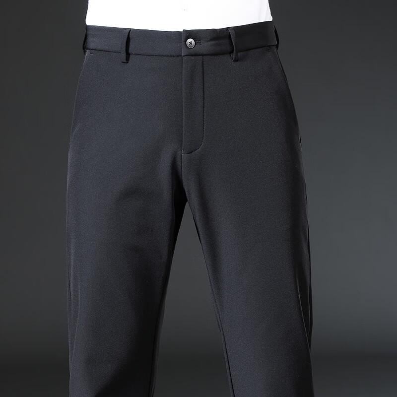 Fengxun Men's Plush Lined Straight Leg Winter Pants