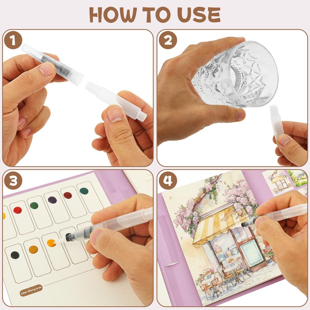 New Watercolor Painting Book Set Paint Art Watercolor Books Painting Kit Watercolor Coloring Book for Painting Enthusiast Adults