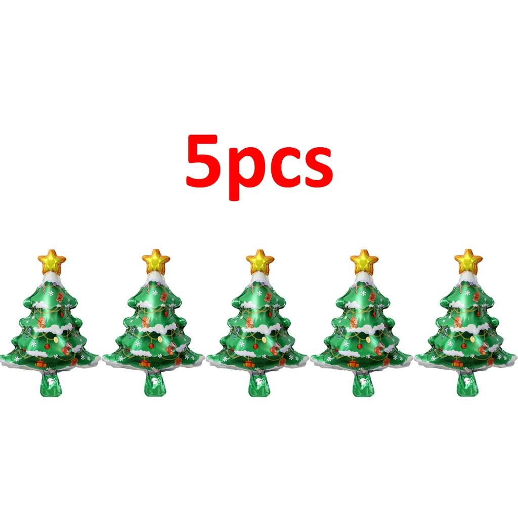 15-1PCS Christmas Balloons Aluminum Foil Small Balloon Toy Xmas Tree Gingerbread Man Santa Birthday Party Holiday Decoration