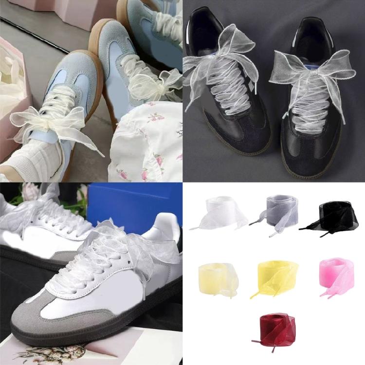 Organza Shoelaces 100cm/120cm Long Trainers Shoe Lace for Adults Kids Flat Shoelaces for Sneakers Running Shoe Boot
