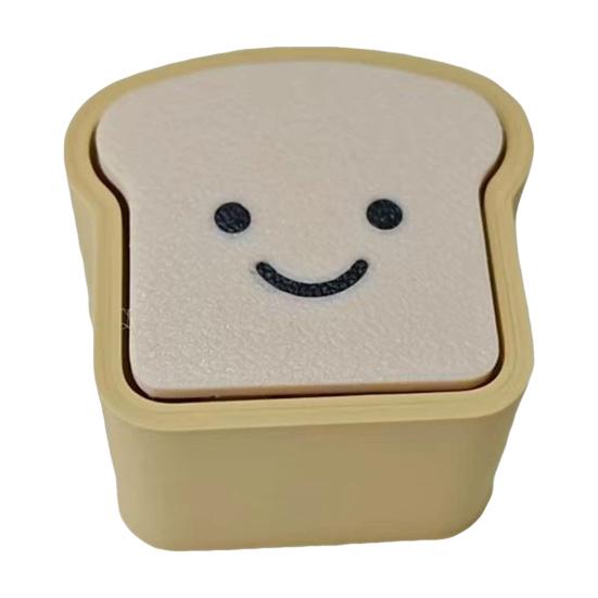 Брелок-брелок для снятия стресса из ломтиков тоста, 3D-печатная кнопка-щелкалка для снятия напряжения, сенсорная игрушка-фиджет белый