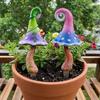 1 Pair Vintage Hand Painted Mushroom Potted Landscape Stake  Outdoor Lawns