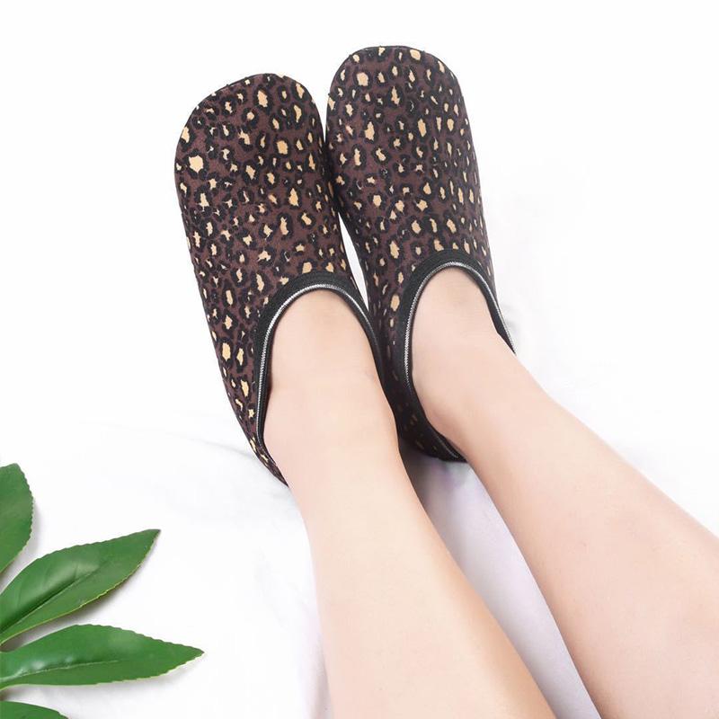 Damen Hausschuhe für den Boden Indoor Kurze Socken Elastisch Bedruckt Warm Verdicken Fleecegefüttert Bodensocken Rutschfeste Socke