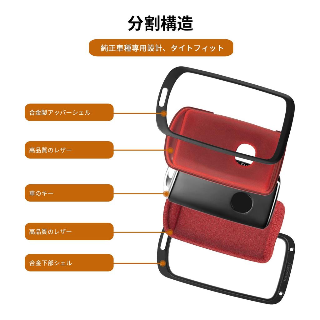 Key Fob Cover with Keychain 3 Buttons Smart Key Case for CX-3, CX8, CX5, CX30, MX30 MX60 (B3-red)