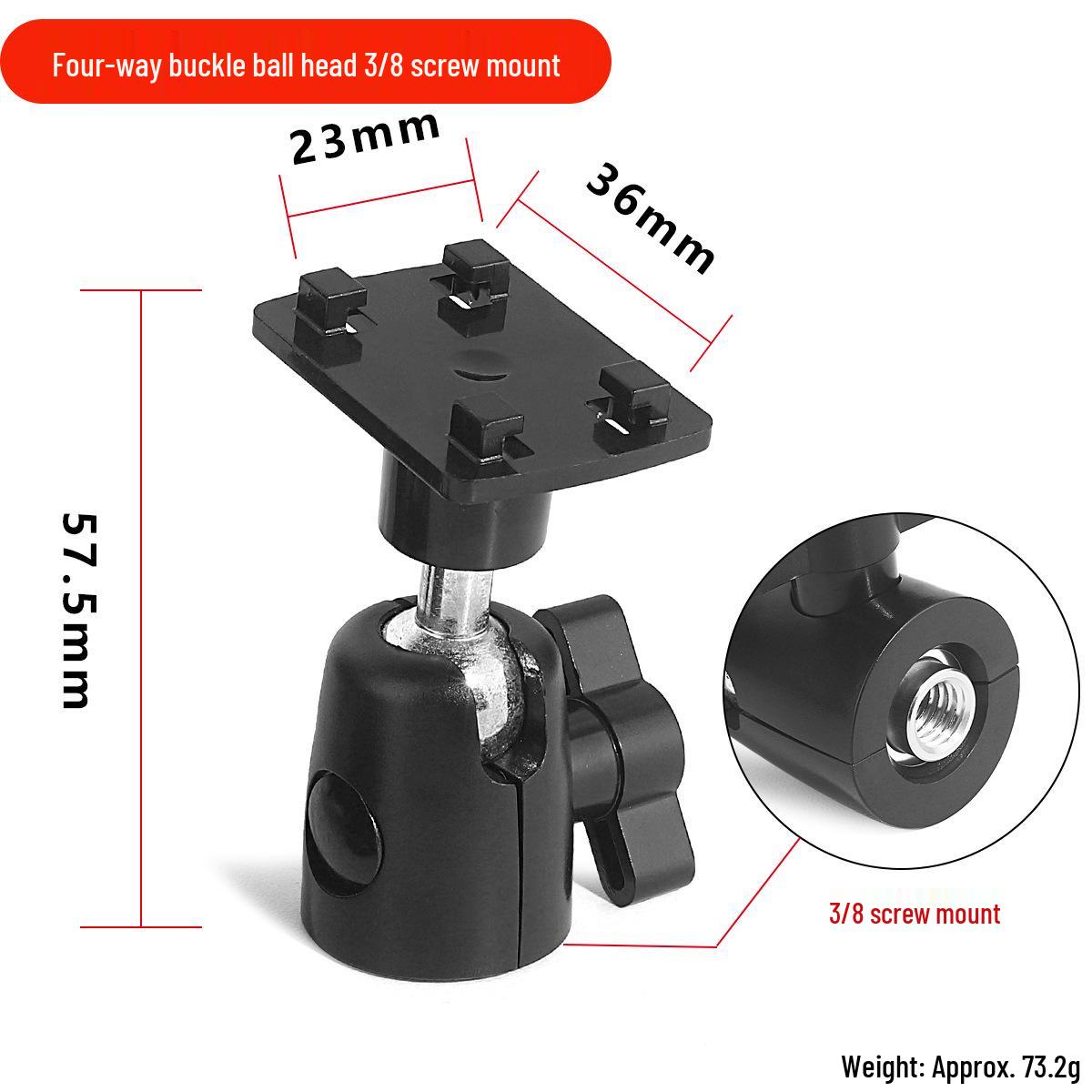 

Universal Rotating Tripod Adapter with Four-Buckle Base, 3/8 Interface for Phone/Tablet - 1/4 Compatible