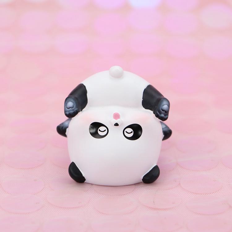 Mischievous Panda Car Ornament: Cute Resin Cartoon Figure As Shown