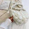 Space Cotton Rhombus Plaid Handbag Korean Style Bubble Cloud Bag Korean Shoulder Bag  Office Worker
