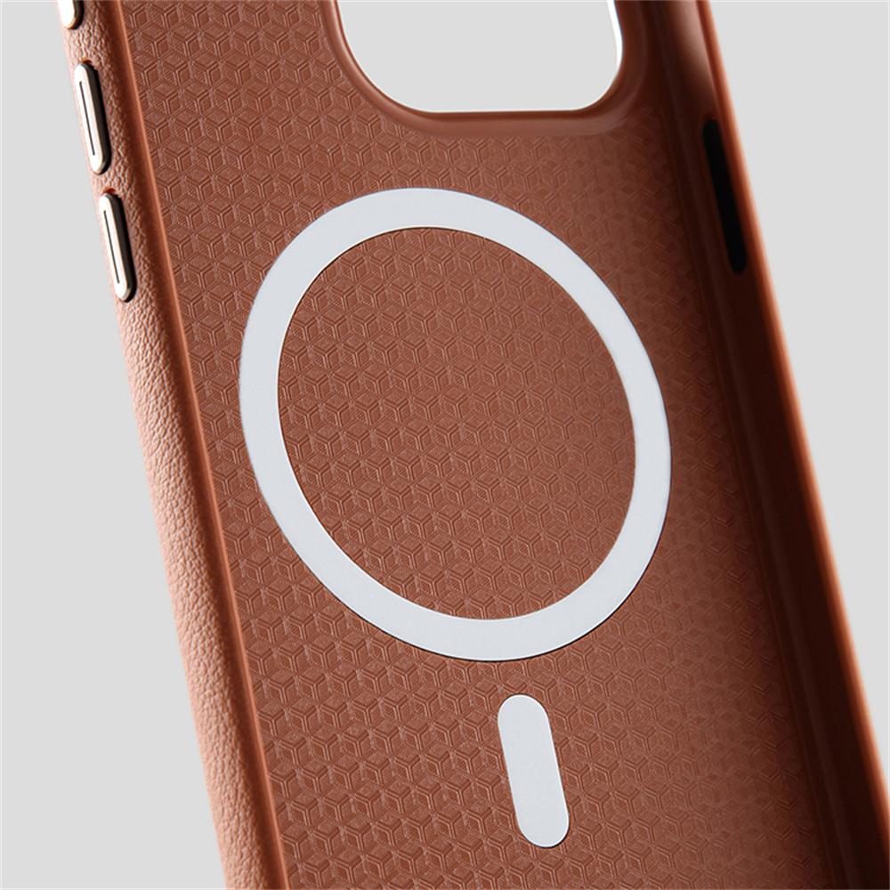 Luxusní business PU kožené pouzdro Magsafe pro IPhone 16 Pro Max 15 14 Lehké Tenké S pocitem kůže Jednobarevné Magnetické Bezdrátové nabíjení Nárazuvzdorný Ochranný kryt