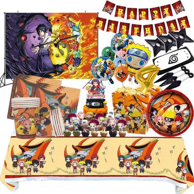Naruto Decorations Cartoon Birthday Deco Headband Party Favors Backpack Poster Disposable Party Tableware Tablecloth Plates Cups