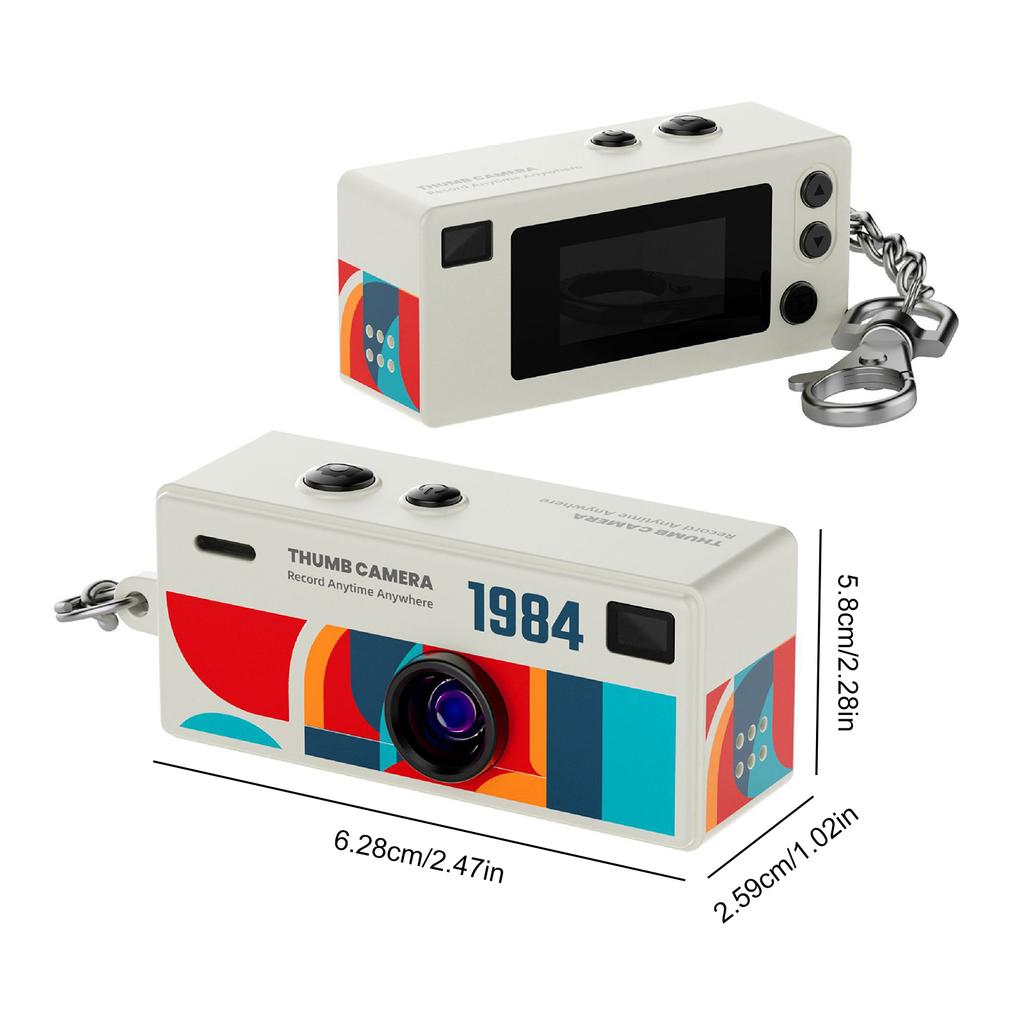 Mini Keychain Thumb Camera with 1080P HD Video Recording and 130 Degree Wide Angle Lens TFT LCD Display Screen for Students 2025