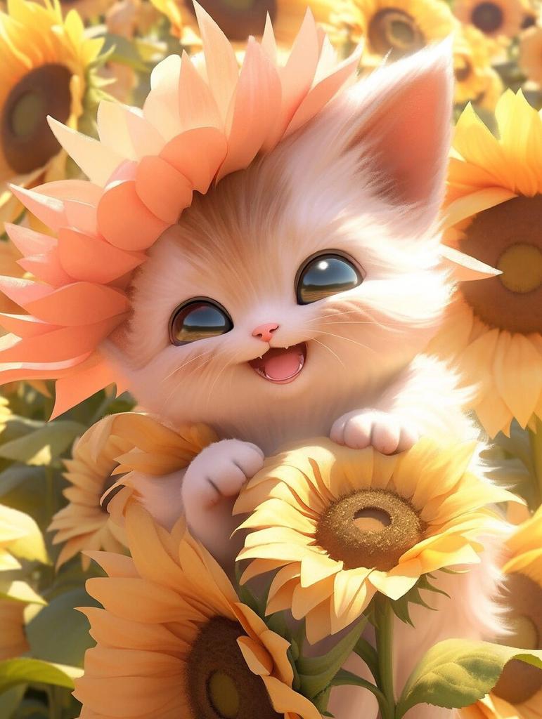 Full Diamond Embroidery Cat Animal New Collection Kits Art Diamond Painting Sunflower Mosaic Home Decoration