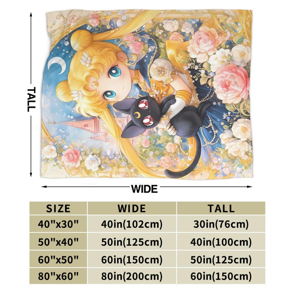 Sailor Moon Warm Blanket Child Plush Throw Blanket Funny Couch Bed Flannel Bedspread Sofa Bed Cover