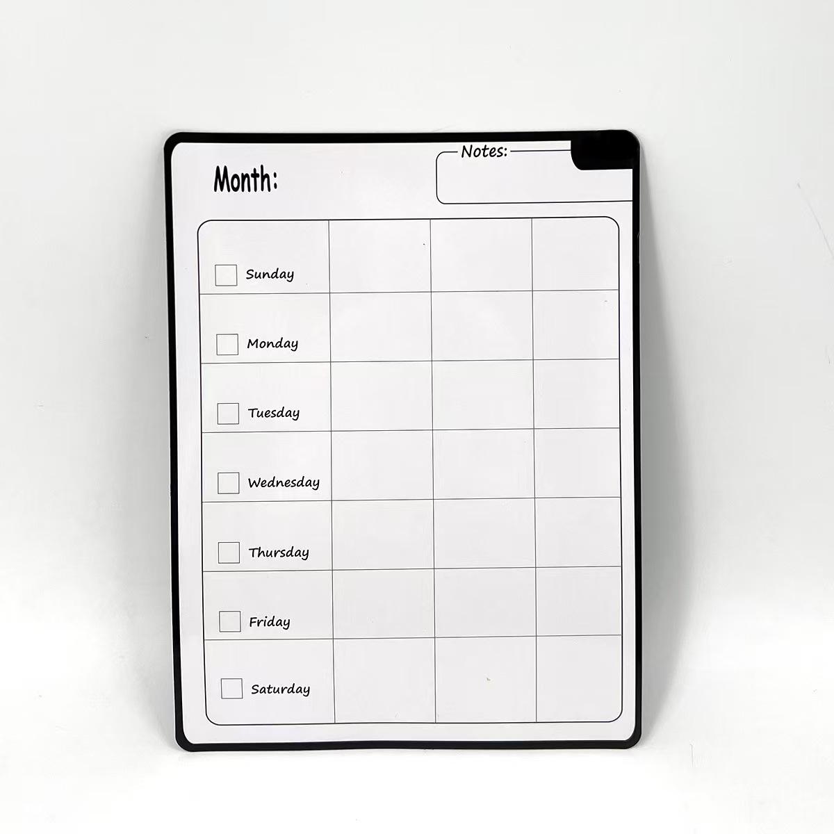 

Магнитный календарь для холодильника с сухой стираемой поверхностью и доска для письма