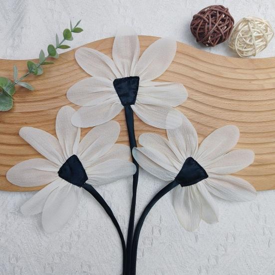 Stoff Lotus Applikation Lotusblumen Dekoration mit langem Band Aufnäher Blumen Verzierung