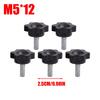 Star Hand Knob Screws Bolt M5 Thread Carbon Steel Clamping Knob Plum Blossom Shape Plastic Grip Handle Tightening Fastener Bolt