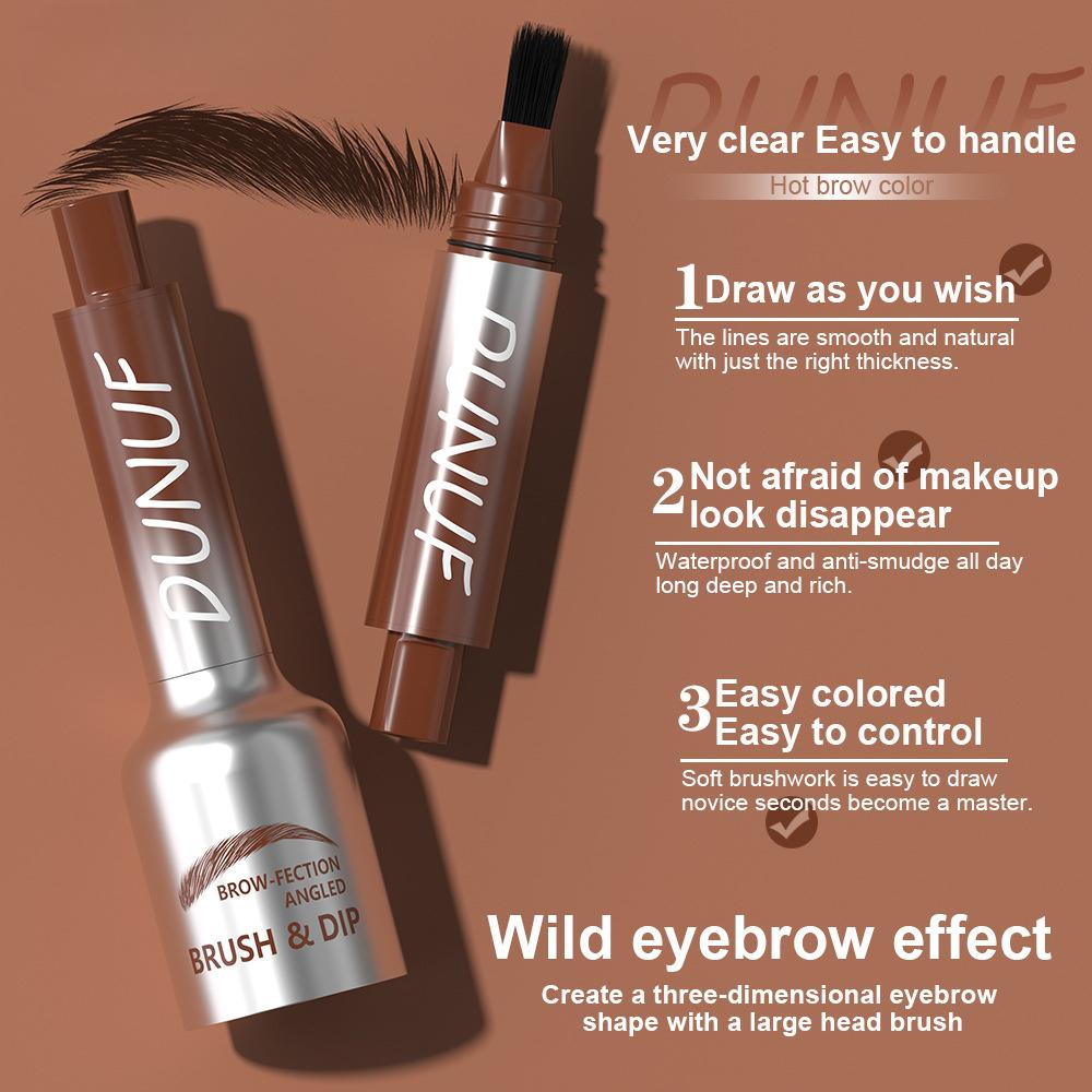 Brow Tint Dye with Brush Applicator – Fine Dye-by-Roots Formula for Long-Lasting, Natural, Fluffy Brows – Waterproof, Smudge-Proof