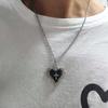 Gothic Heart Shape Necklace With Cross Pendant For Men Women In Vintage Style