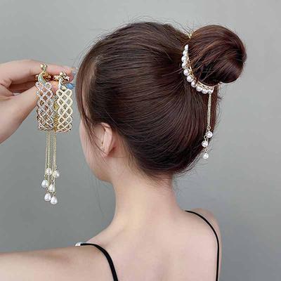Koreansk Rhinestone Duskel Perle Hårklemmer Hårknute Hårspenne Krabbe Kvinner Spenner Hestehaleholder Hårnåler Mote Hårtilbehør