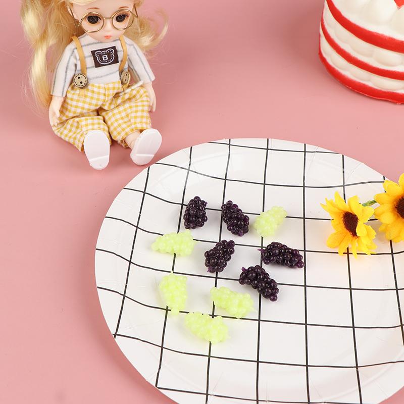 5 Stück/Set Puppenhaus Obst Traube Mini Simulierte Frucht Tpr Weiche Kleine Traube