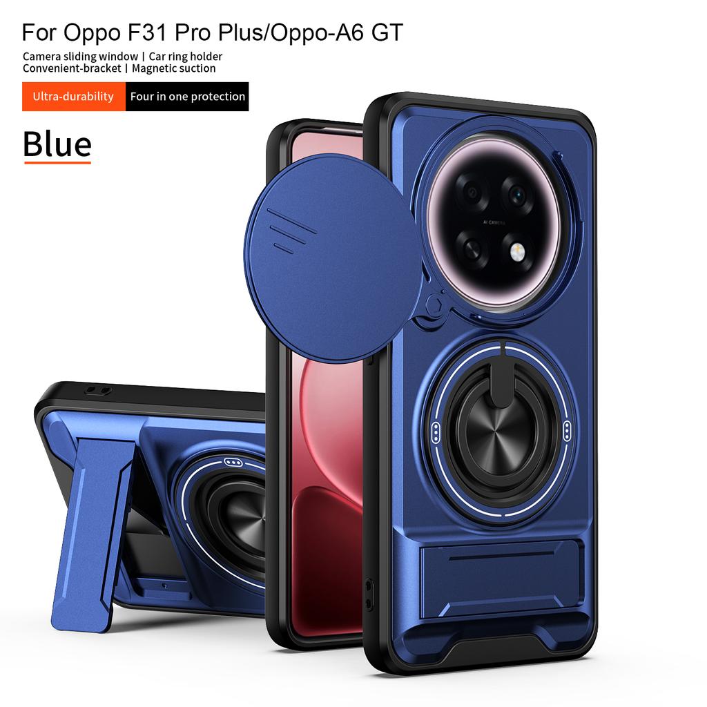 For OPPO A6 GT Case Oppo F31 Pro Cover F31 Pro + Phone Case Magsafe Magnetic Fold Holder Military Armor Camera Protection Cover