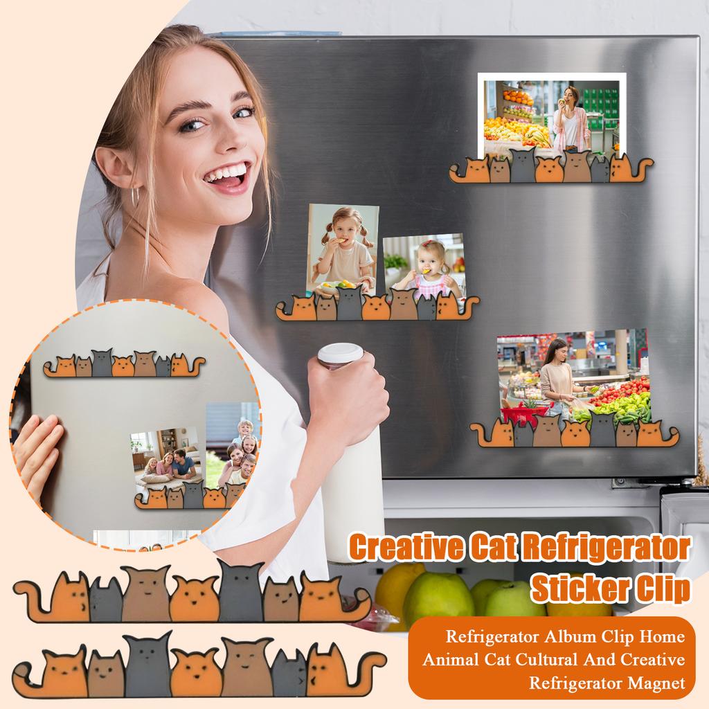 Creative Cat Refrigerator Sticker Clip, Refrigerator Album Clip Home Animal Cat Cultural And Creative Refrigerator Magnet