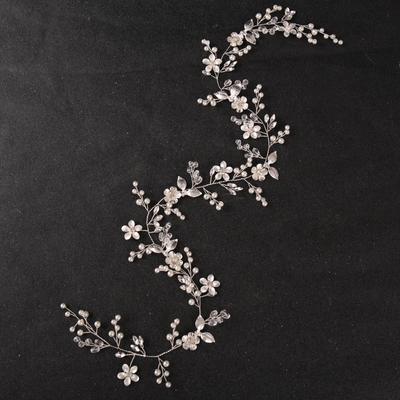 Luxury Handmade Double Rhinestone Hair Band Bridal Headbands Tiara Wedding Hair Accessories Floral Crystal Hair Comb Hairband