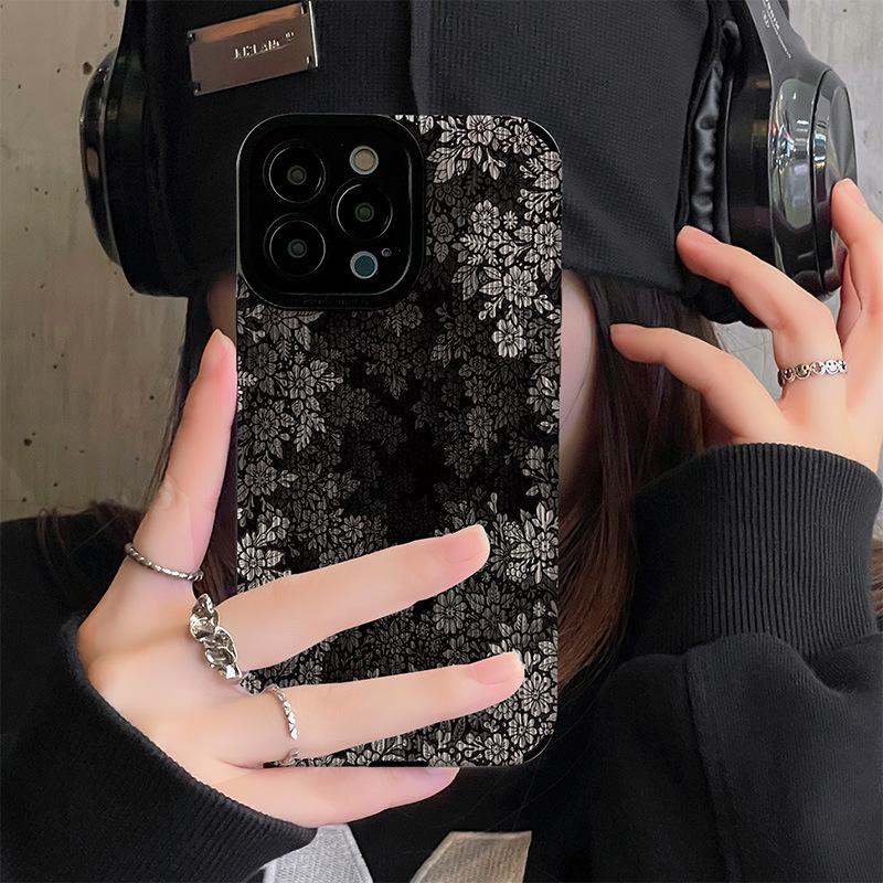 Dark Leaf Flower iPhone 14 Pro Max Case - Advanced Personalization for Apple 12/13/15