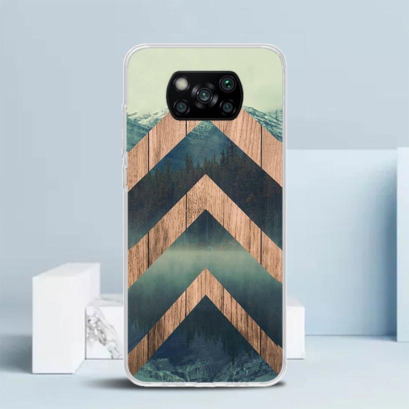 Forest Geometry Wood Nature Phone Case For Xiaomi Poco F7 Ultra X5 X6 X7 Pro M7 Redmi 15C 15 13C 13 12C 12 10C 10 10A 9 9C 9A 9T