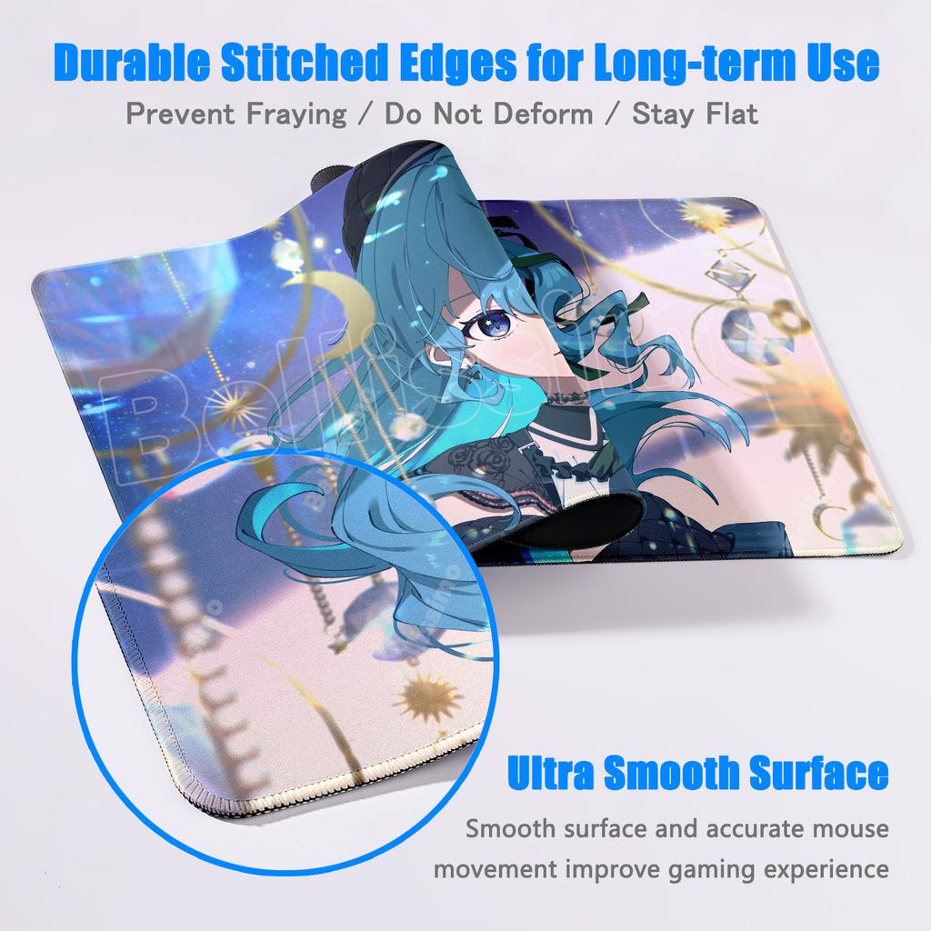Large Mouse Pad Hoshimachi Suisei Anime Computer Notebook Hololive Gaming Setup Accessories Mouse Mat Non-slip Keyboard Desk Pad