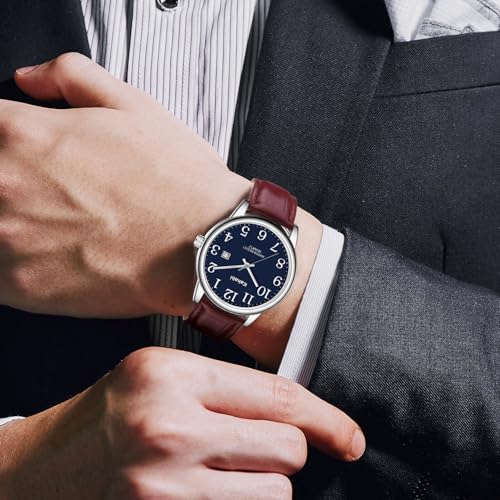 BEN NEVIS Men's Watch, Simple and Stylish, Leather, Casual, Date Display, Waterproof, Analog Quartz Watch, Fashionable for Women and Men, Unisex, Perf