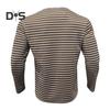 Fall Spring Men Top V Neck Striped Print Color Matching Long Sleeves Pullover Mid Length Casual Daily Wear Work Shirt