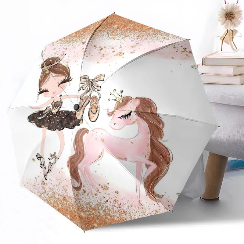 Dance Portable Automatic Umbrella Compact & Durable 8-Rib Design Compact Design Travel Essential Elegant Women's Umbrella
