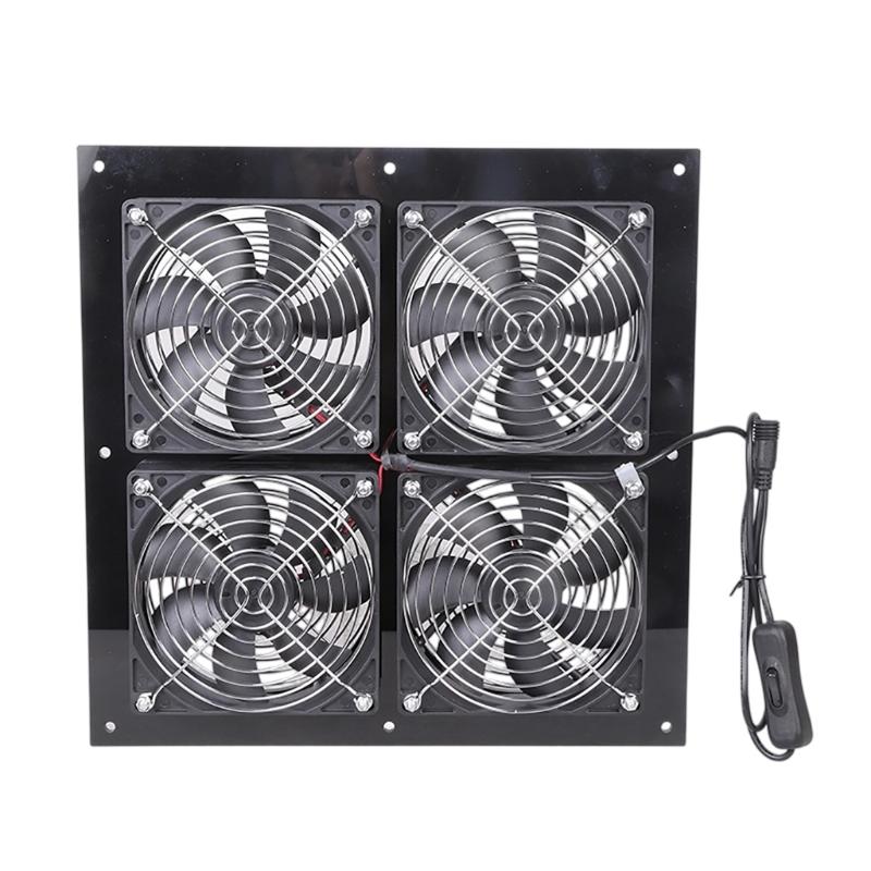 

Waterproof DC12V Ventilation Fan 4 Fans Fast Speed For Air Circulation In Warehouses Server Rooms Sheds Easy Installs 1