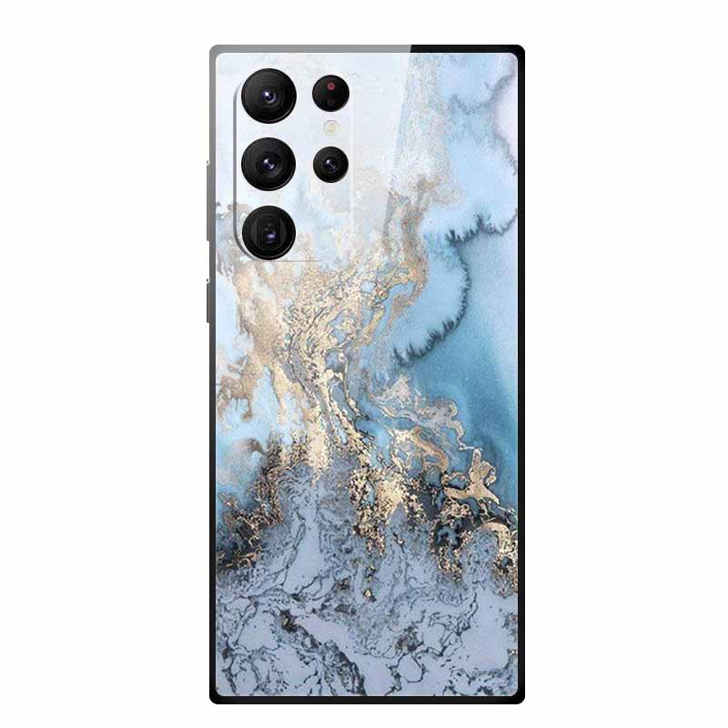 Gehärtetes Glas Case Für Samsung Galaxy S25 Ultra Case S 25 Ultra Hartes Rückseiten Cover Weicher Stoßfänger Für Samsung S23 S22 S24 Ultra Case