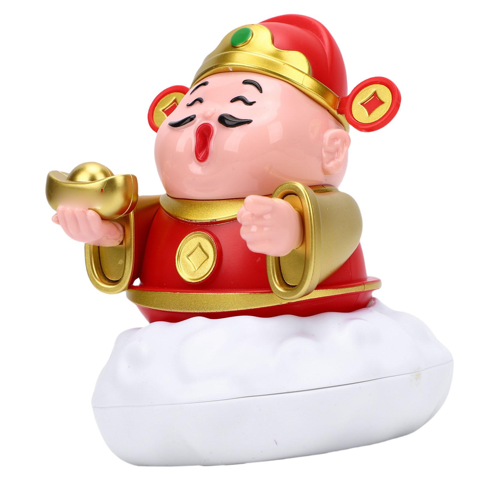 

Caishen Statue Solar Powered Auto Shaking Tsai Shen Yeh Figurine Wealth Fortune Statue for Home Store Car